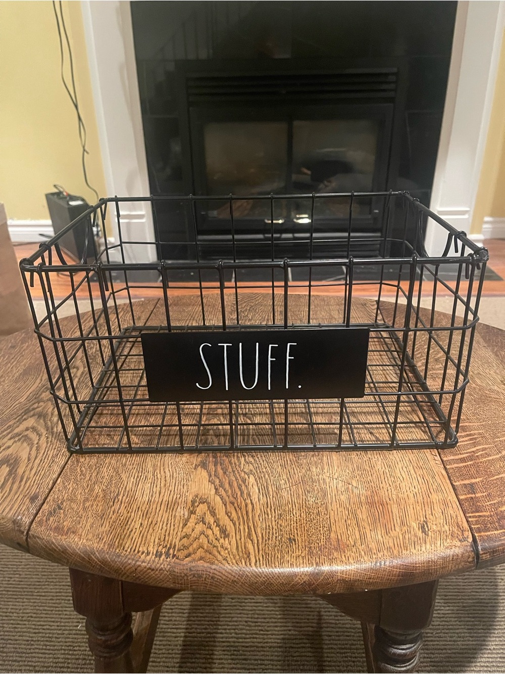 Rae Dunn Black Wire 'STUFF.' Storage Basket - Home Accents